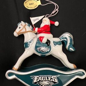 2007 Danbury mint Philadelphia Eagles Christmas Ornament Rocking Horse